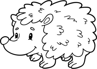 Vector illustration coloring page of cartoon character for children, coloring and scrap book