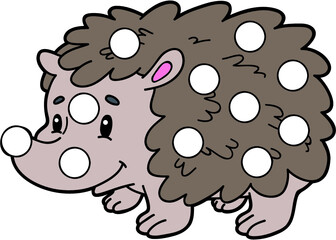 Vector digital educational game with cartoon character for toddlers:  patches or dot marker pages