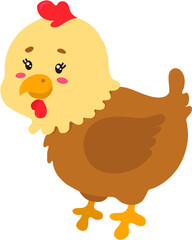 Vector educational illustration of cute cartoon animal character for children and scrap book