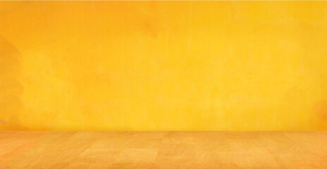 room with yellow wall and wooden floor textured background