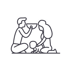 Picnic icon, linear isolated illustration, thin line vector, web design sign, outline concept symbol with editable stroke on white background.