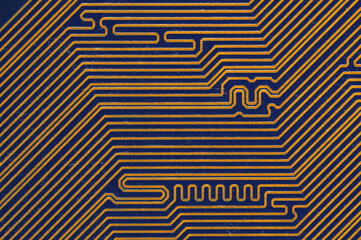 Computer circuit board close up. Background for the theme of electronics and computerization