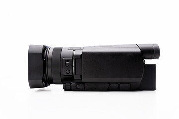 video camera on black background