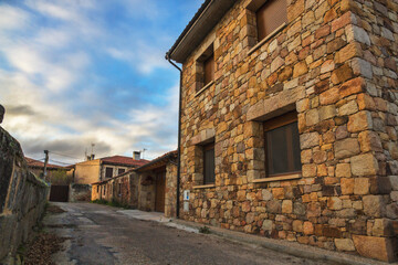 Stone houses of a village in Spain