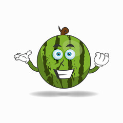 Watermelon mascot character with smile expression. vector illustration