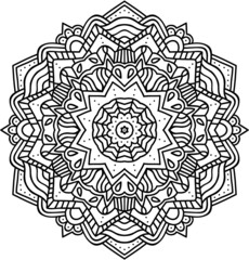 Vector illustration of cute ornate zentangle mandala for children or for adult anti stress coloring book