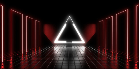 Obraz premium 3D abstract background with neon lights.. 3d illustration