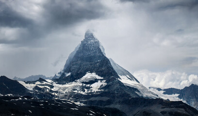 Spectacular photo of Matterhorn and its splendid fog