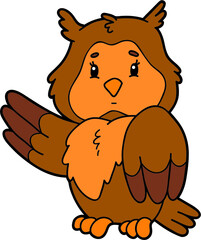 Obraz premium Vector educational illustration of cute cartoon animal character for children and scrap book