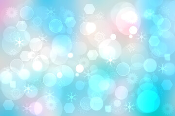 Abstract gradient pink turquoise blue shiny blurred background texture with circular bokeh lights. Beautiful backdrop. Space for design.