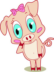 Pretty thoughtful pig