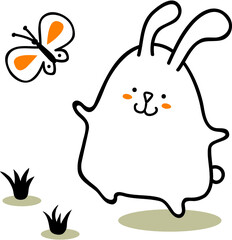 Vector cute doodle Easter bunny