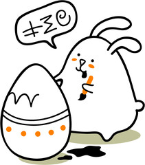 Vector cute doodle Easter bunny