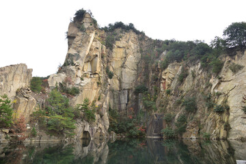 日本の岡山県の水のある風景