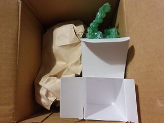 Package in a cardboard box. 