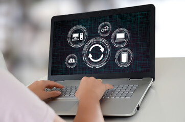 System update concept on a laptop