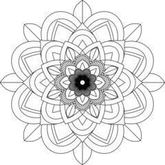 Easy Mandala coloring book simple and basic for beginners, seniors and children. Set of Mehndi flower pattern for Henna drawing and tattoo. Decoration in ethnic oriental, Indian style.