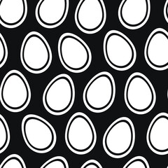 Vector seamless doodle easter pattern with Easter eggs
