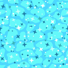 Vector seamless pattern of night sky with stars and clouds