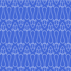 Seamless vector doodle hand drawn pattern with rockets