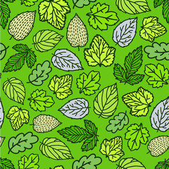 Vector seamless pattern with leaves