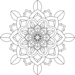 Easy Mandala coloring book simple and basic for beginners, seniors and children. Set of Mehndi flower pattern for Henna drawing and tattoo. Decoration in ethnic oriental, Indian style.