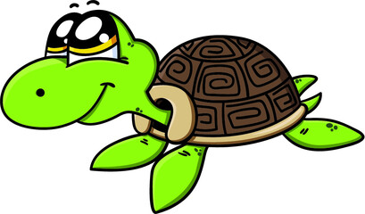 Vector illustration of adorable turtle