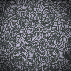 Seamless vector doodle pattern with waves