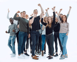 Obraz premium diverse group of happy young people standing together