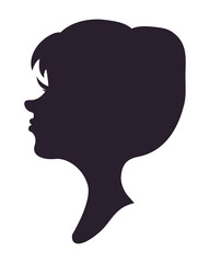 Vector silhouette of beautiful girl