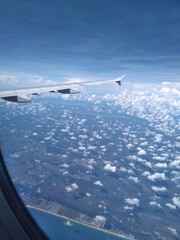 Fototapeta premium view from airplane window