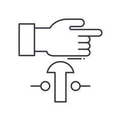 Emergency stop icon, linear isolated illustration, thin line vector, web design sign, outline concept symbol with editable stroke on white background.