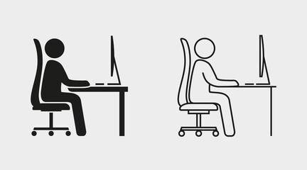 Workspace in office, space sitting person. Coronovirus epidemic protective.