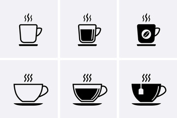 Coffee an tea cup Icon set.