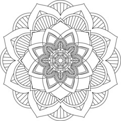 Easy Mandala coloring book simple and basic for beginners, seniors and children. Set of Mehndi flower pattern for Henna drawing and tattoo. Decoration in ethnic oriental, Indian style.