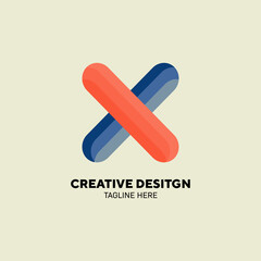 Creative Design Lowercase Letter X Company Vector Logo Design