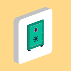 Safe Simple vector icon. Illustration symbol design template for web mobile UI element. Perfect color isometric pictogram on 3d white square. Safe icons for business project.