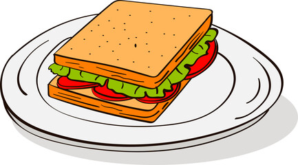 Sandwich vector doodle illustration