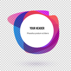 Label blank template, white background and Blurry gradient with lines circle ring