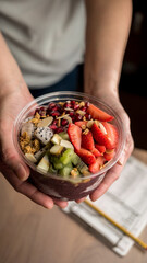 ACAI SMOOTHIE BOWL granola, banana, strawberry, pomegranate, almonds 