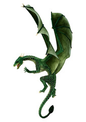 Fototapeta premium 3D Rendering Fairy Tale Dragon on White