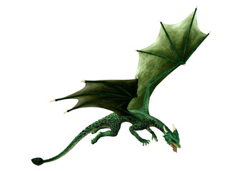 Naklejka premium 3D Rendering Fairy Tale Dragon on White