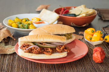 Colorful Indian sandwiches on a table