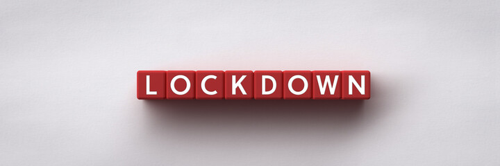 3D red cubes with word lockdown