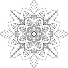 Easy Mandala coloring book simple and basic for beginners, seniors and children. Set of Mehndi flower pattern for Henna drawing and tattoo. Decoration in ethnic oriental, Indian style.