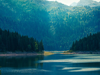 Mountain lake landscape. Durmitor National Park, Montenegro