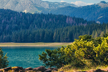 Mountain lake landscape. Durmitor National Park, Montenegro