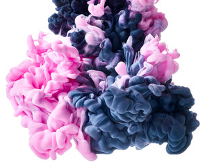 Abstract ink in water on white