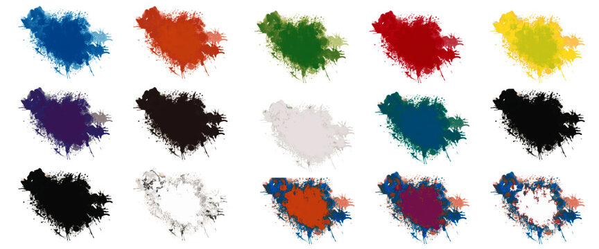 Bunte Farbe Splash isoliert auf wei&szlig;en Hintergrund