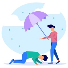 Illustration vector graphic cartoon character of depression businessman